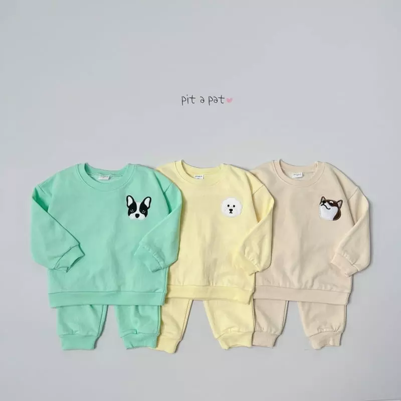 Pitapat - Korean Children Fashion - #todddlerfashion - Puppy Top Bottom Set