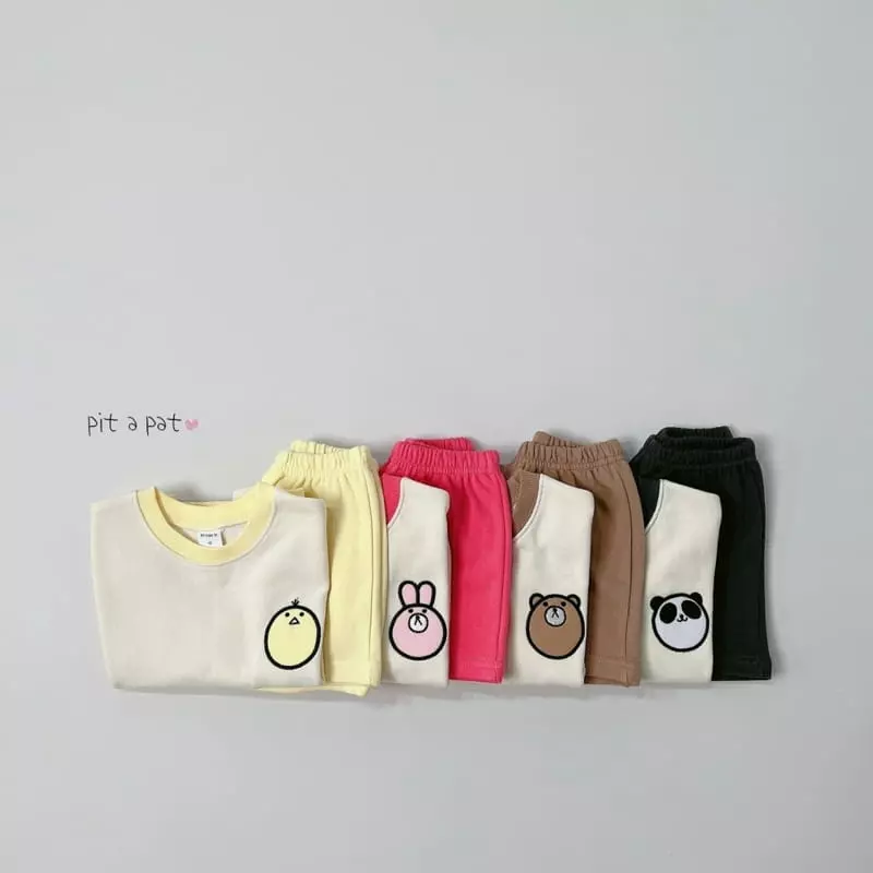 Pitapat - Korean Children Fashion - #toddlerclothing - Zoo Top Bottom Set - 3
