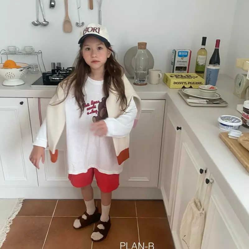 Plan B - Korean Children Fashion - #designkidswear - Star Embroidery Ribbon Bear Tee - 2