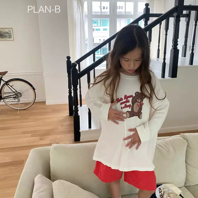 Plan B - Korean Children Fashion - #kidsstore - Star Embroidery Ribbon Bear Tee - 6