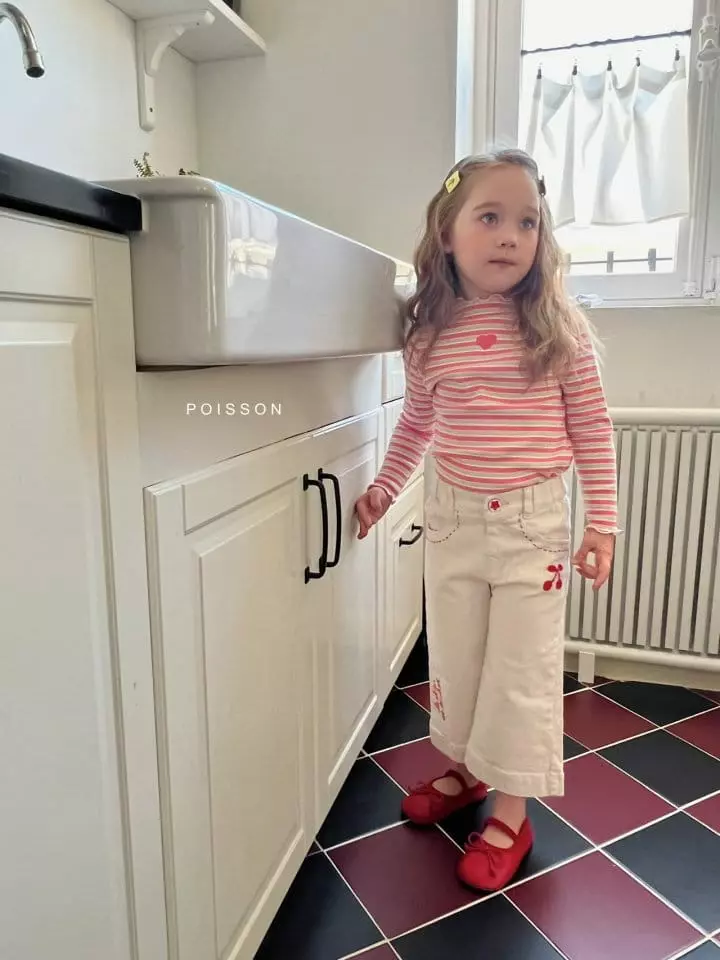 Poisson - Korean Children Fashion - #Kfashion4kids - Hear Stripes Tee - 8