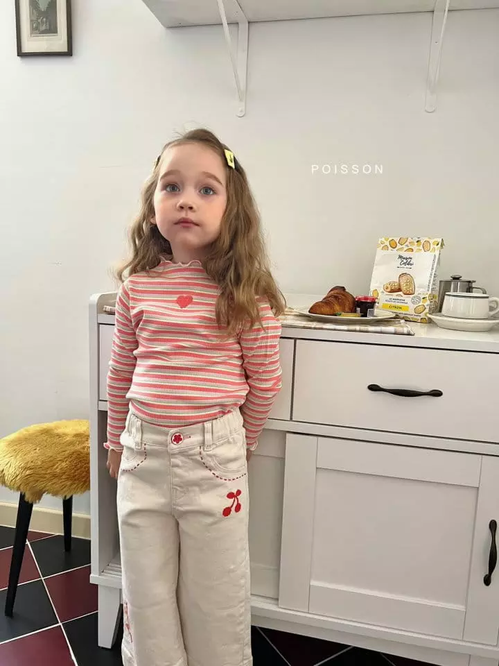 Poisson - Korean Children Fashion - #designkidswear - Hear Stripes Tee - 2
