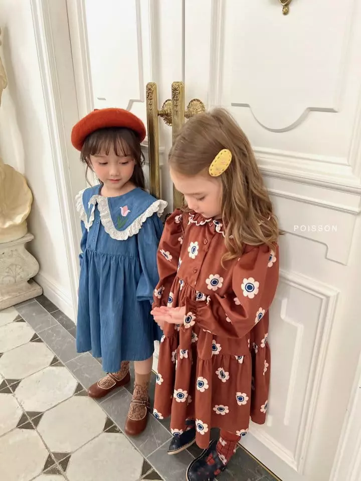 Poisson - Korean Children Fashion - #kidsshorts - Lani Embroidery Hairpin
