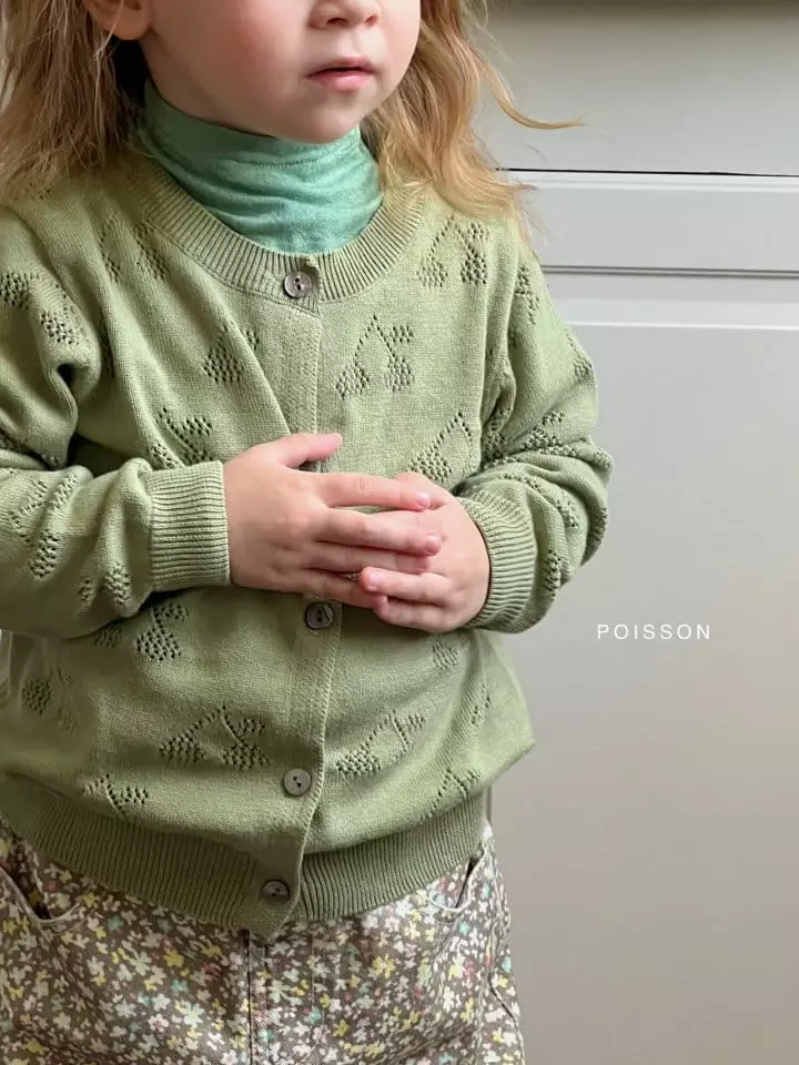 Poisson - Korean Children Fashion - #kidsstore - Eyelet Cherry Cardigan - 11