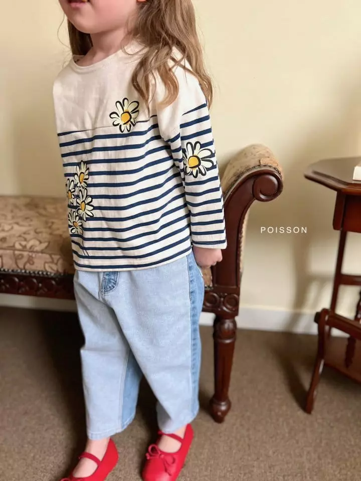 Poisson - Korean Children Fashion - #kidzfashiontrend - Flower Stripes Tee - 5
