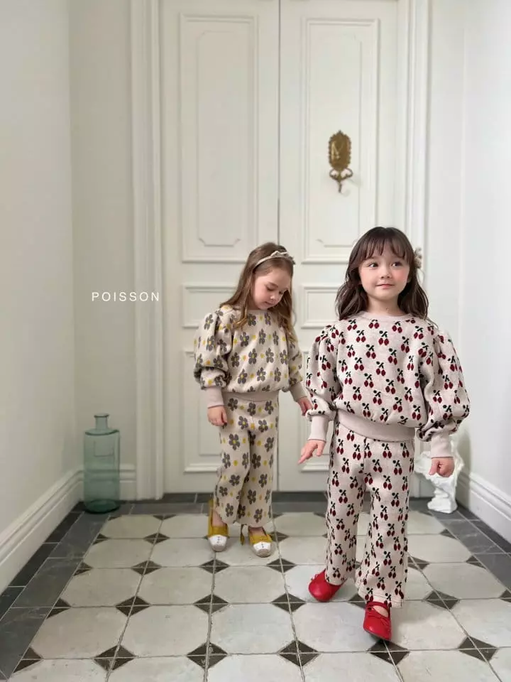 Poisson - Korean Children Fashion - #kidsstore - Puff Top Bottom Set - 4