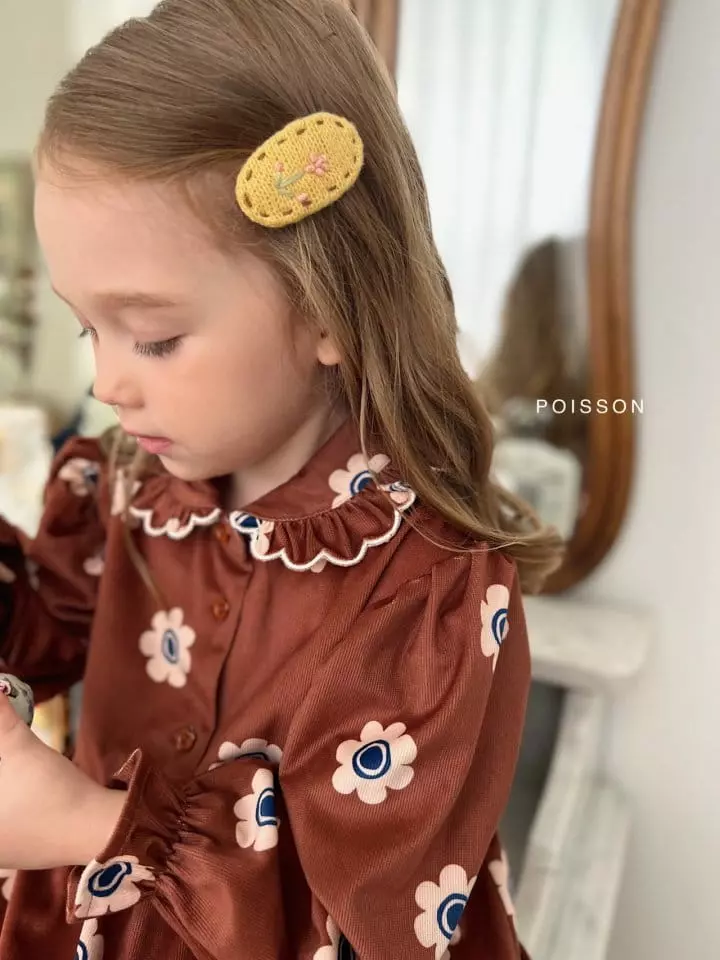 Poisson - Korean Children Fashion - #littlefashionista - Lani Embroidery Hairpin - 5