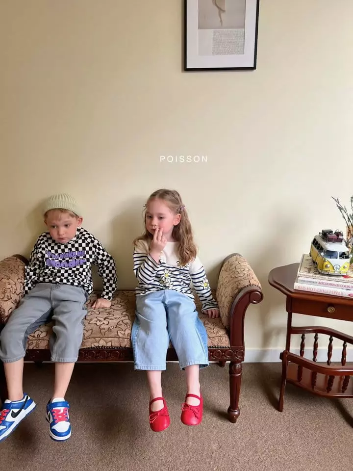 Poisson - Korean Children Fashion - #littlefashionista - Flower Stripes Tee - 7