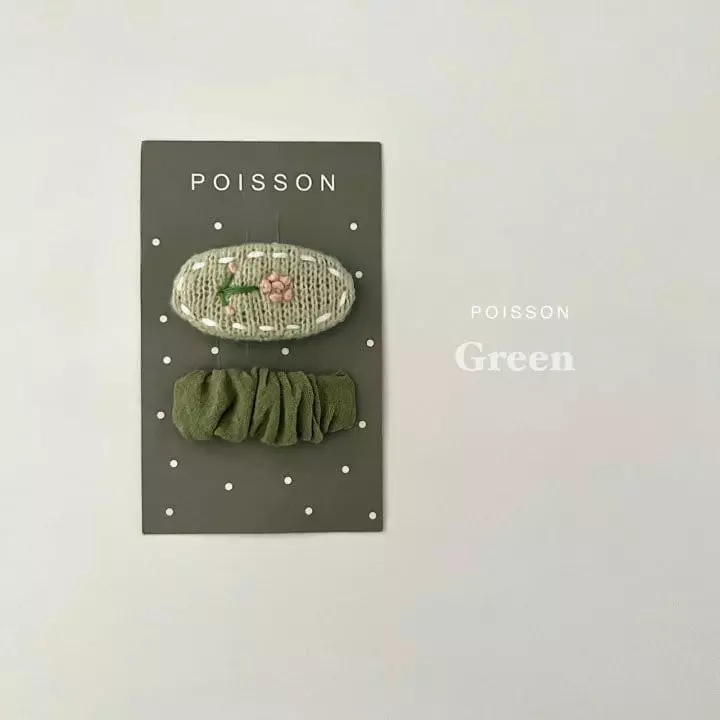 Poisson - Korean Children Fashion - #littlefashionista - Lana Embrodiery Hairpin Set - 2