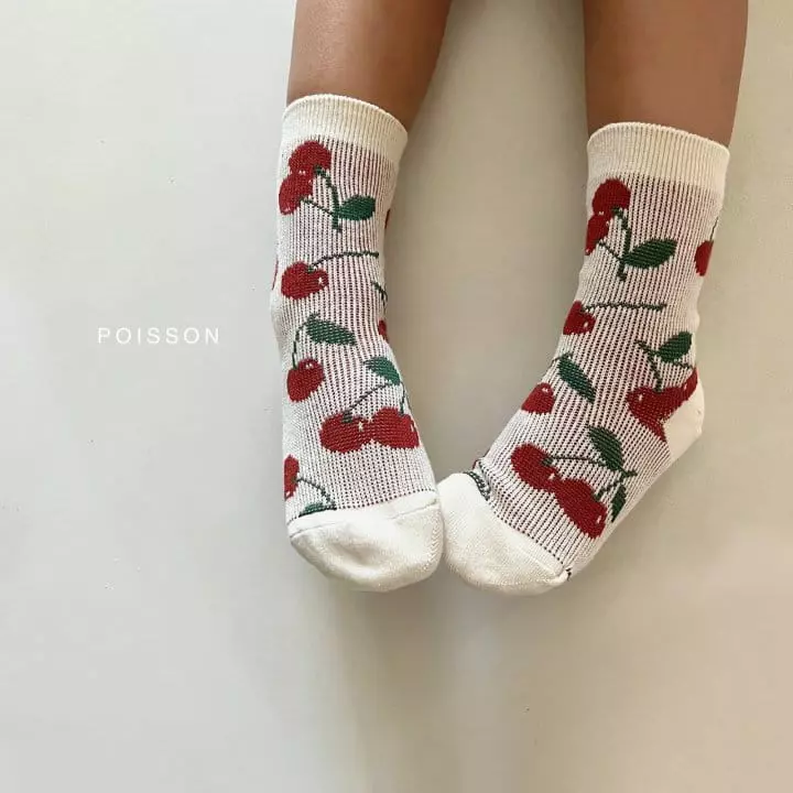 Poisson - Korean Children Fashion - #minifashionista - Cherry Sock sEt - 2