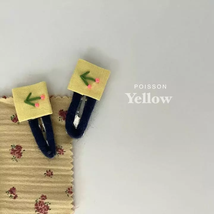 Poisson - Korean Children Fashion - #minifashionista - Cherry Embroidery Hairpin Set - 3