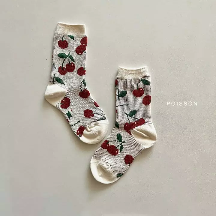 Poisson - Korean Children Fashion - #prettylittlegirls - Cherry Sock sEt - 3