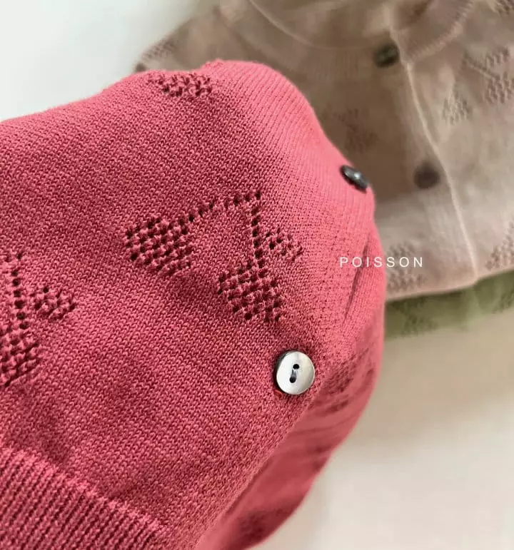 Poisson - Korean Children Fashion - #prettylittlegirls - Eyelet Cherry Cardigan