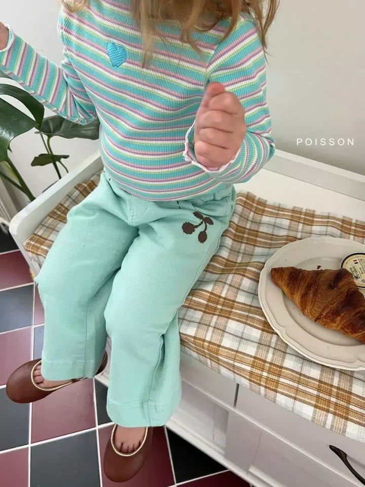 Poisson - Korean Children Fashion - #prettylittlegirls - Hear Stripes Tee - 12