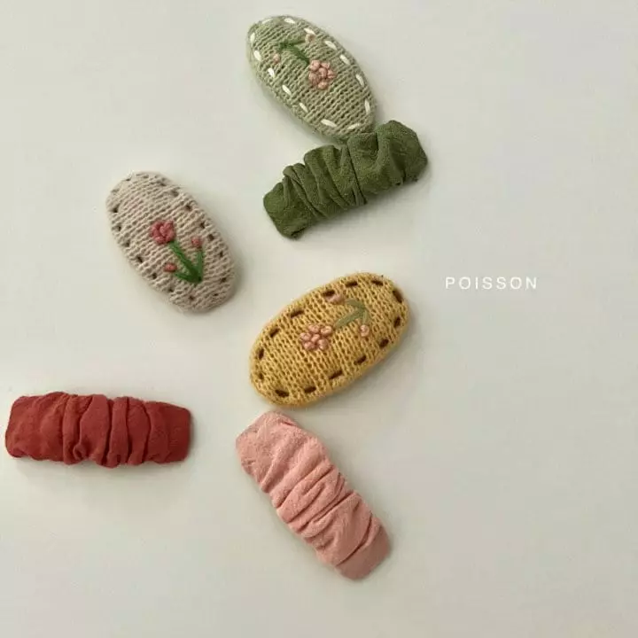 Poisson - Korean Children Fashion - #prettylittlegirls - Lana Embrodiery Hairpin Set - 5