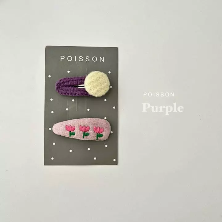 Poisson - Korean Children Fashion - #prettylittlegirls - Tulip Embrodiery Hairpin Set - 6