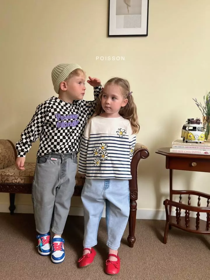 Poisson - Korean Children Fashion - #stylishchildhood - Checker Tee - 9