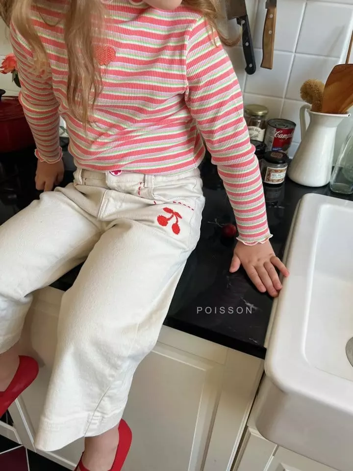 Poisson - Korean Children Fashion - #todddlerfashion - Cherry Pants - 6