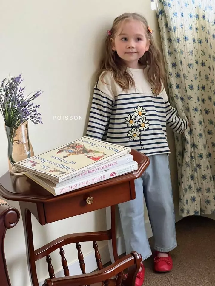Poisson - Korean Children Fashion - #todddlerfashion - Flower Stripes Tee - 11