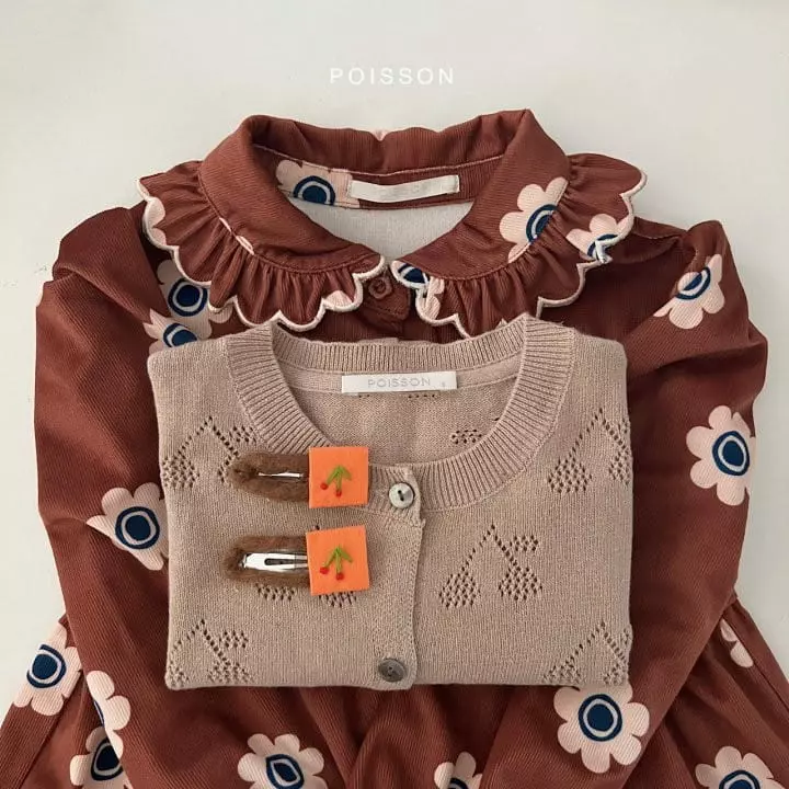 Poisson - Korean Children Fashion - #todddlerfashion - Cherry Embroidery Hairpin Set - 5