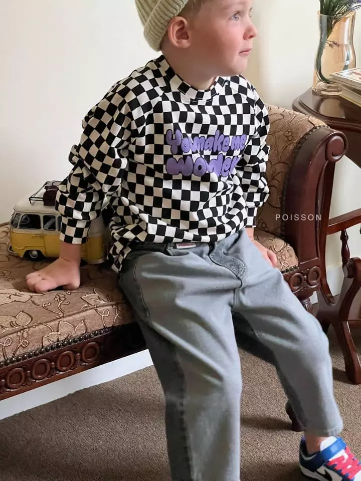 Poisson - Korean Children Fashion - #toddlerclothing - Checker Tee - 8