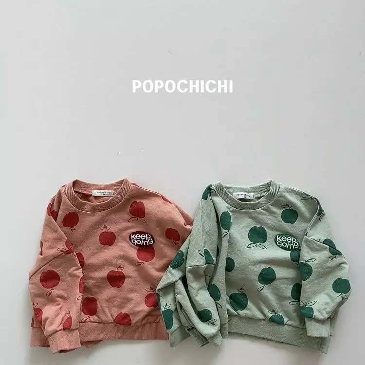 Popochichi - Korean Children Fashion - #fashionkids - Patch Apple Sweatshirt - 10