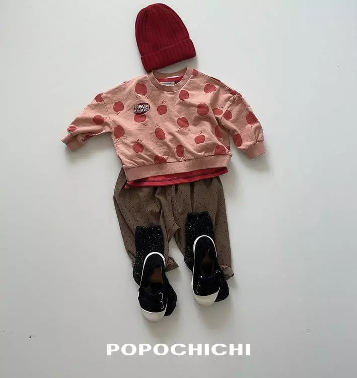 Popochichi - Korean Children Fashion - #kidsshorts - Patch Apple Sweatshirt - 11