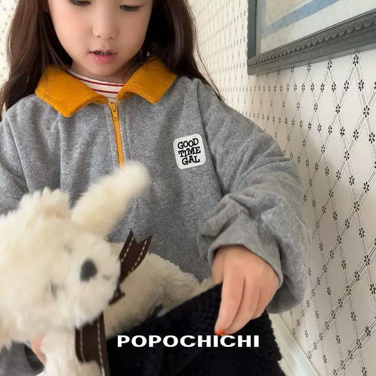 Popochichi - Korean Children Fashion - #minifashionista - Collar Sweatshirt - 10