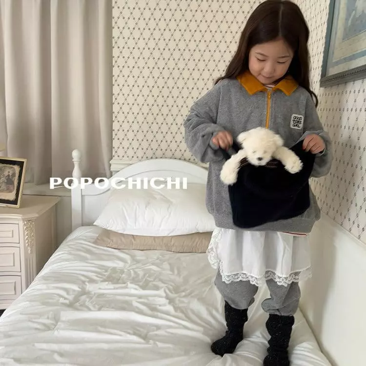 Popochichi - Korean Children Fashion - #prettylittlegirls - Collar Sweatshirt - 11