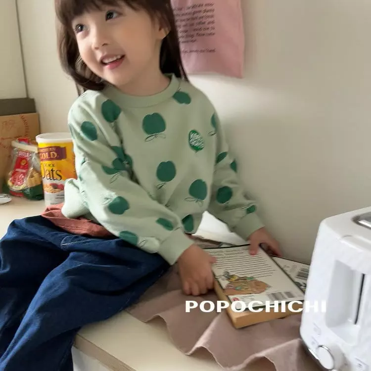 Popochichi - Korean Children Fashion - #todddlerfashion - Patch Apple Sweatshirt - 3