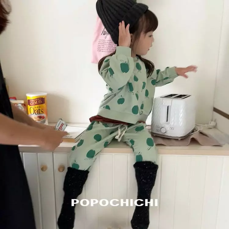 Popochichi - Korean Children Fashion - #todddlerfashion - Patch Apple Sweatshirt - 4