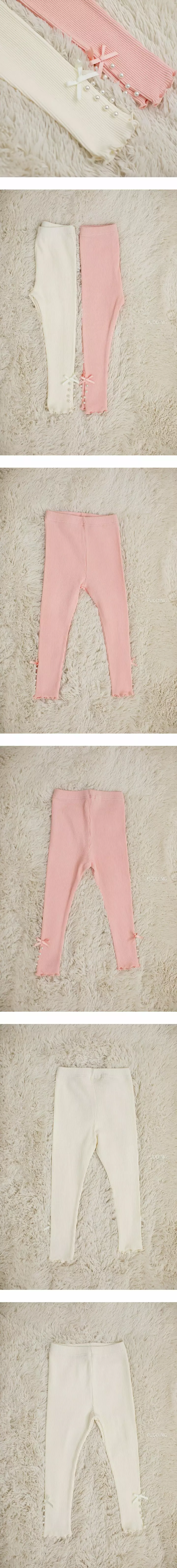 Pudding - Korean Children Fashion - #discoveringself - Rib Pearl Leggings