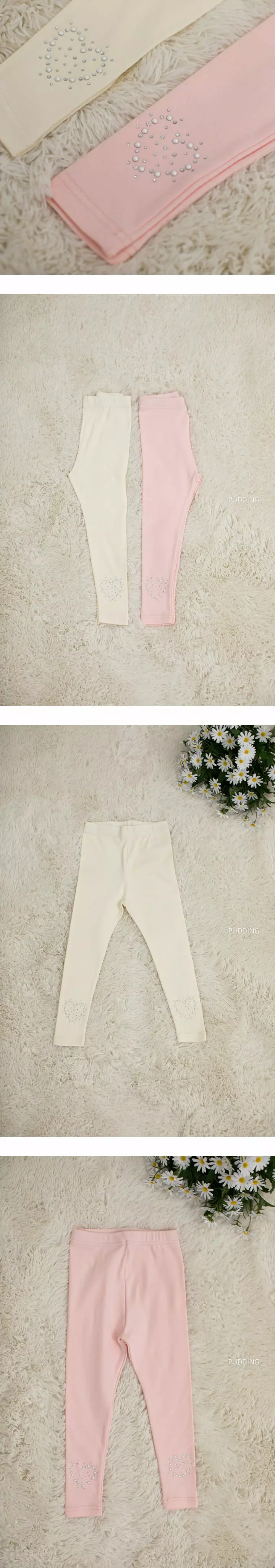 Pudding - Korean Children Fashion - #fashionkids - Heart Leggings