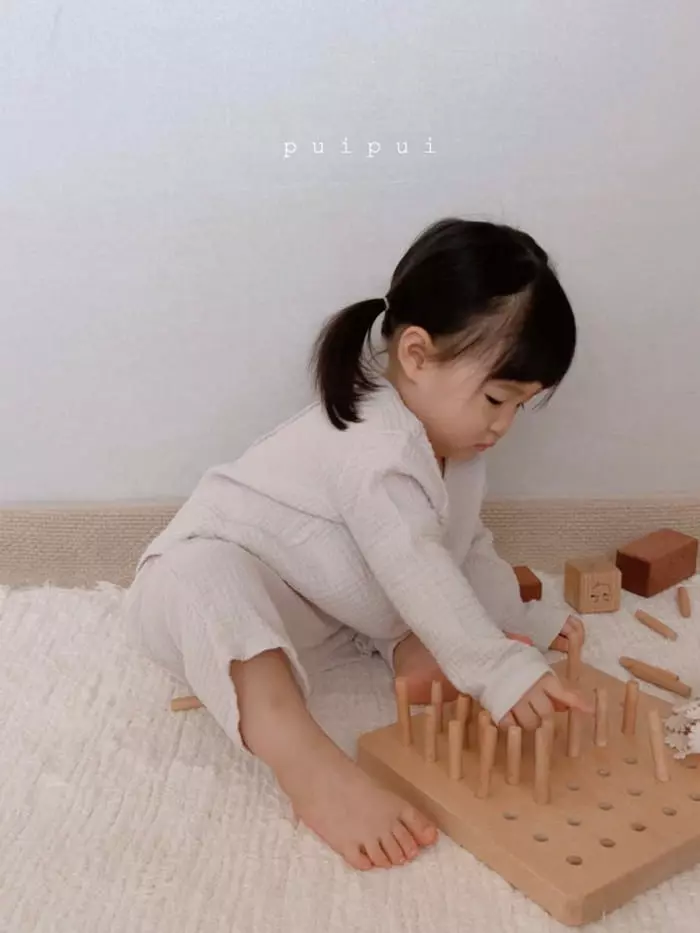 Puipui - Korean Baby Fashion - #babyboutique - Natural Top Bottom Set - 10