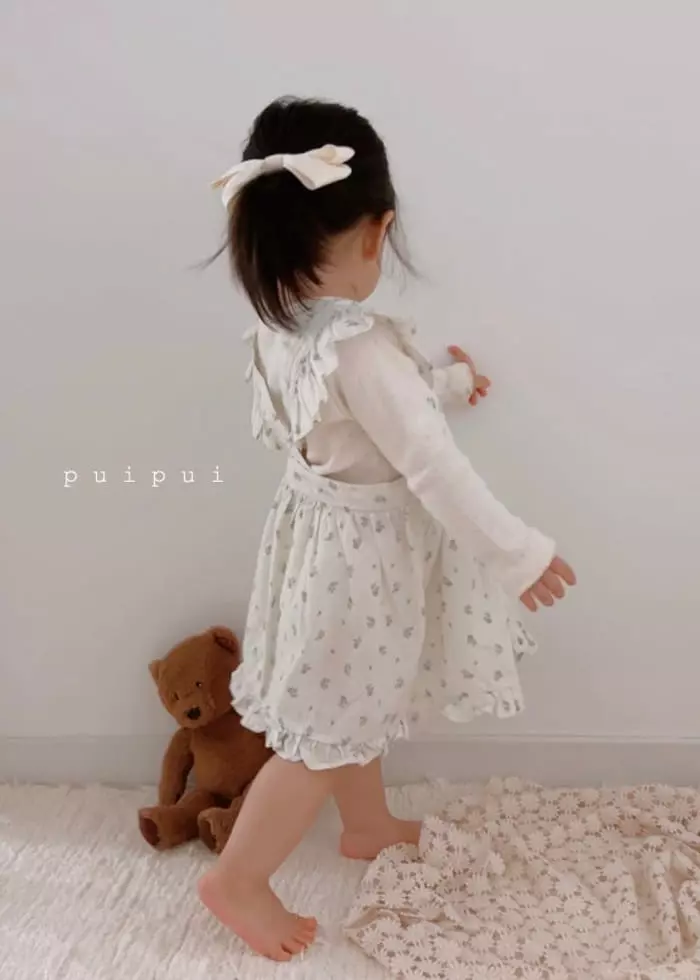 Puipui - Korean Baby Fashion - #babyfashion - Apron One-piece with Bonnet - 3