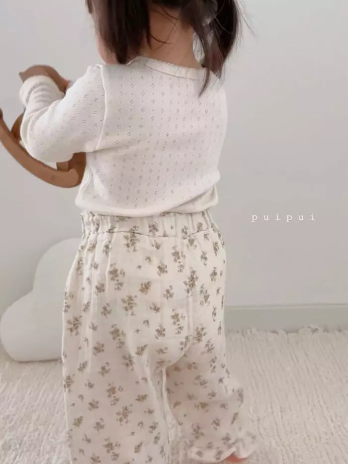 Puipui - Korean Baby Fashion - #babyfever - Lucy Flower Pants - 2