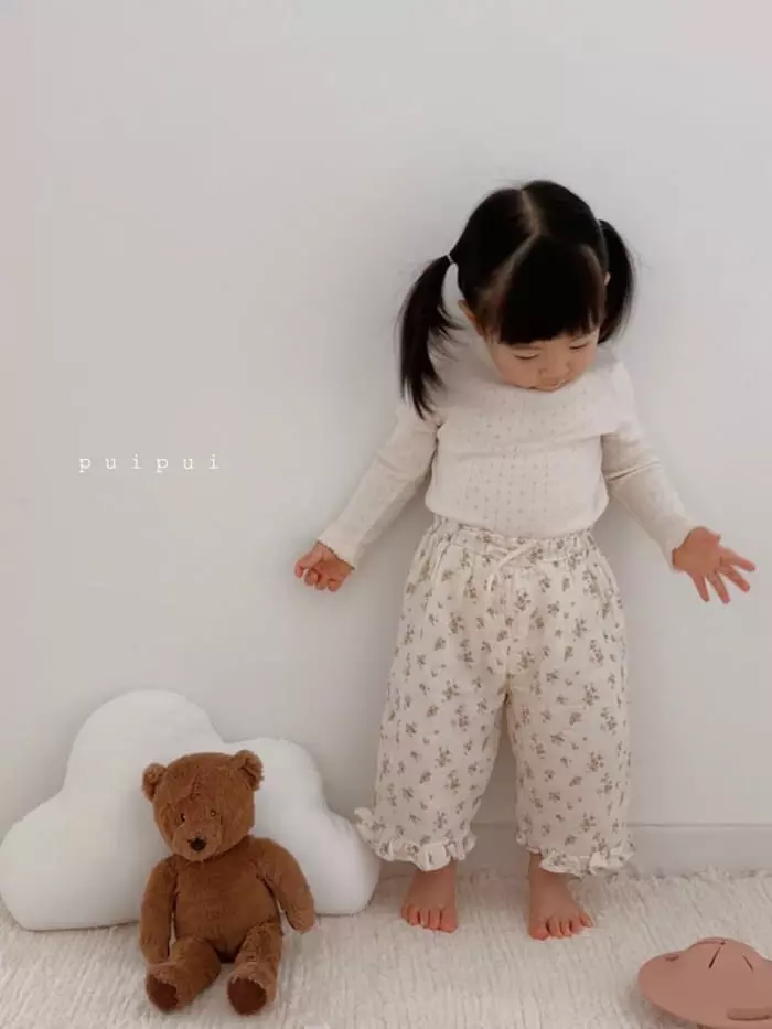 Puipui - Korean Baby Fashion - #babygirlfashion - Lucy Flower Pants - 3