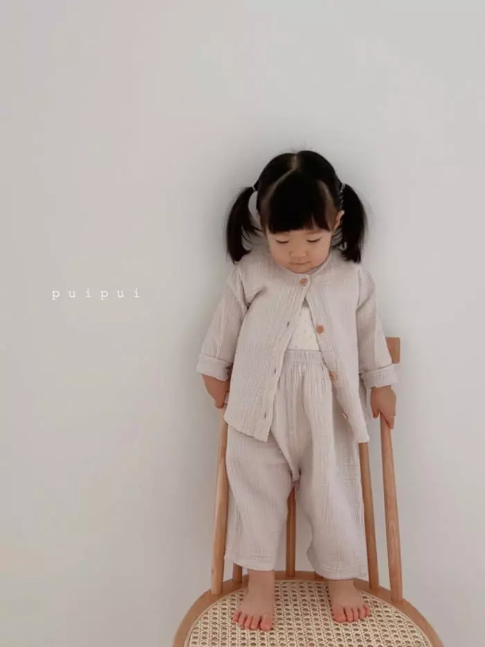 Puipui - Korean Baby Fashion - #babyoutfit - Natural Top Bottom Set - 5