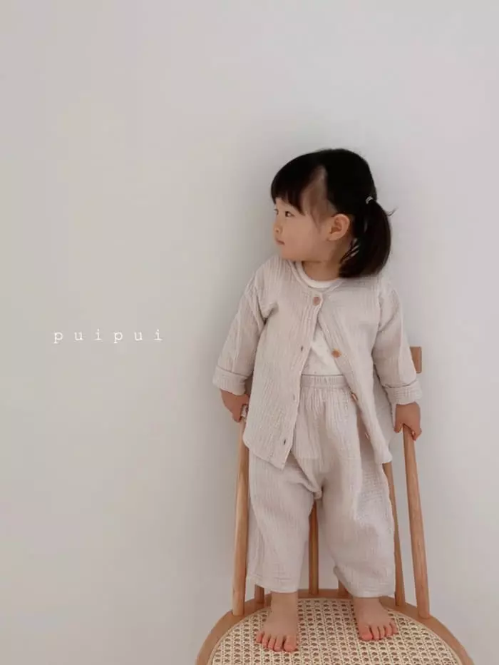 Puipui - Korean Baby Fashion - #babywear - Natural Top Bottom Set - 6