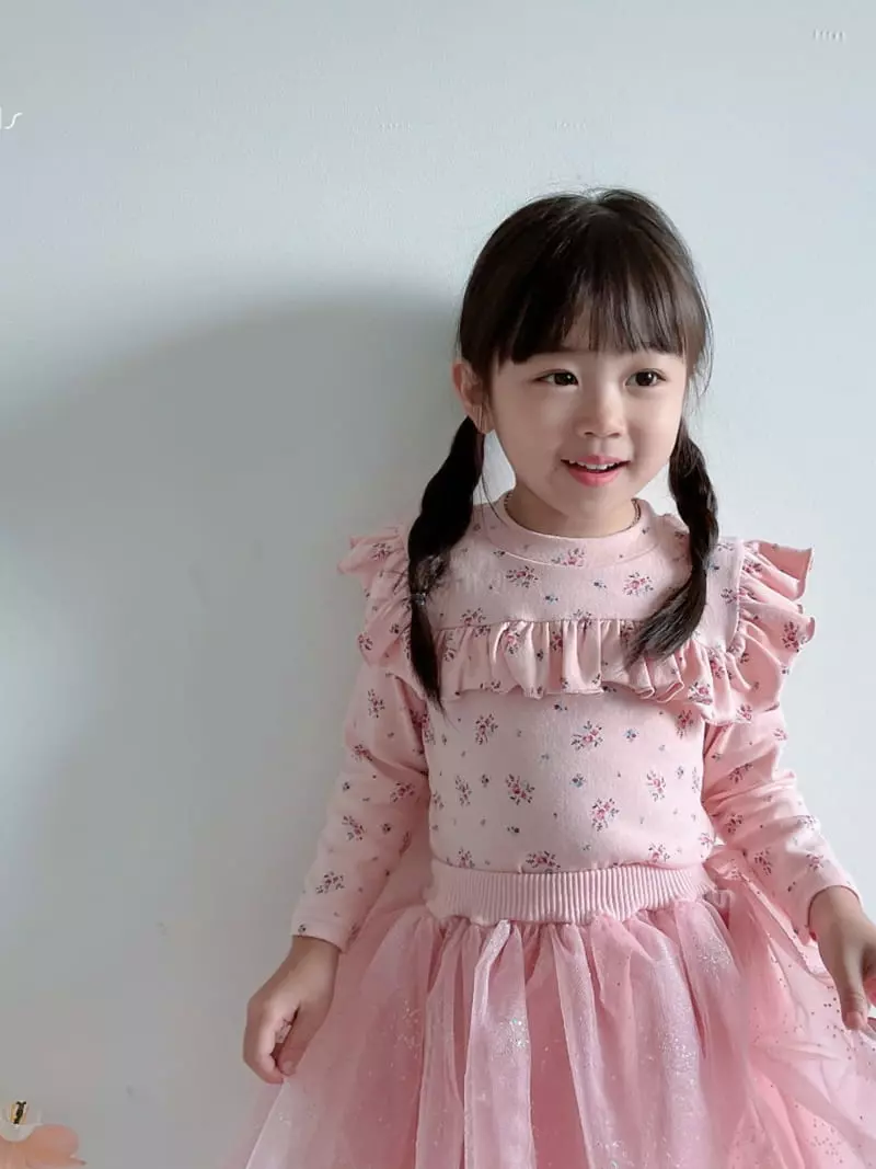 Rica - Korean Children Fashion - #fashionkids - Flower Shirring Tee