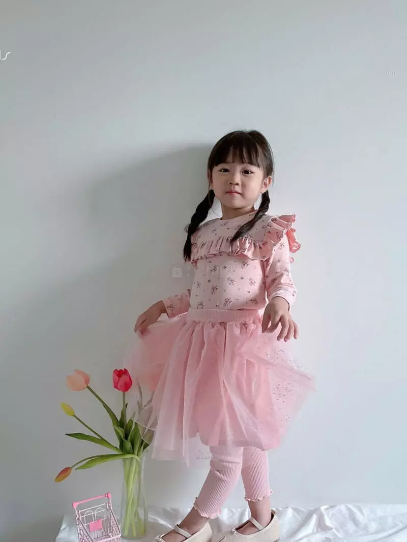 Rica - Korean Children Fashion - #littlefashionista - Flower Shirring Tee - 6