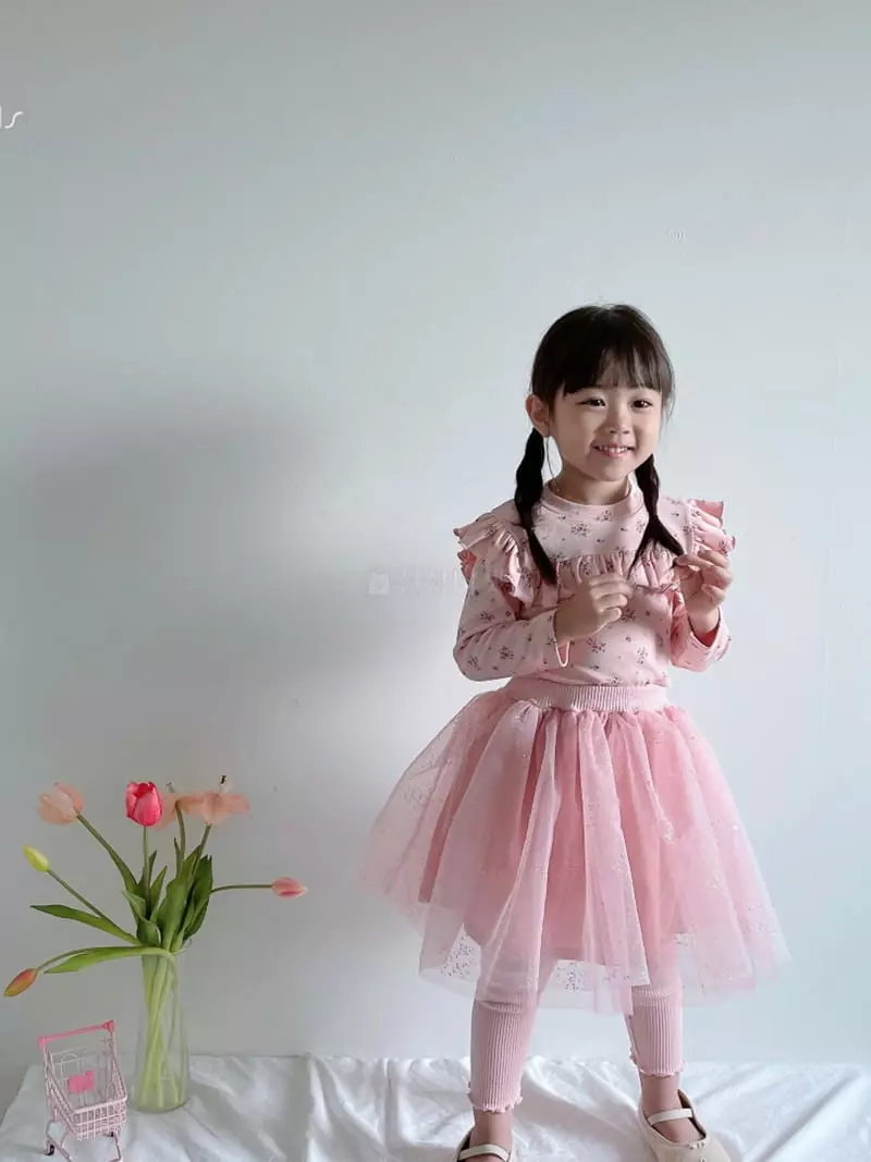 Rica - Korean Children Fashion - #magicofchildhood - Flower Shirring Tee - 7