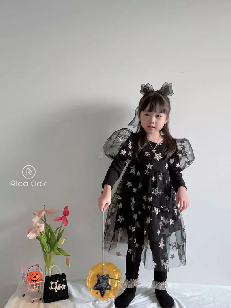 Rica - Korean Children Fashion - #prettylittlegirls - Gold Star One-piece - 7