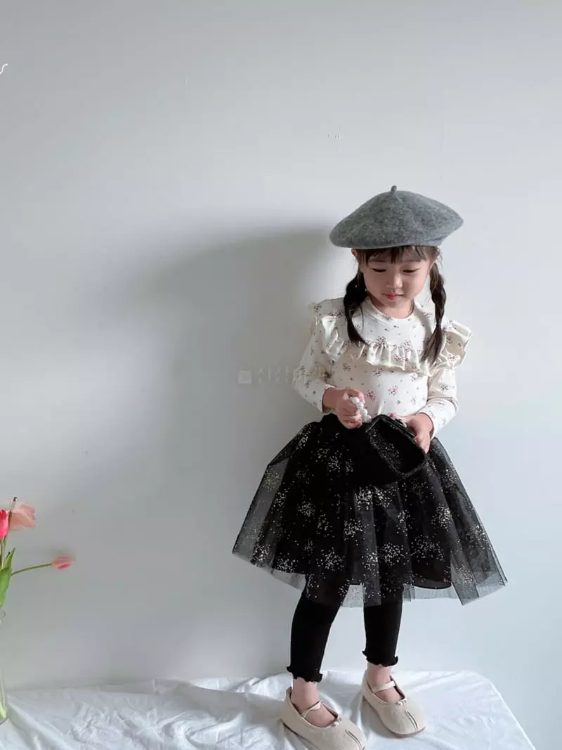 Rica - Korean Children Fashion - #stylishchildhood - Flower Shirring Tee - 12
