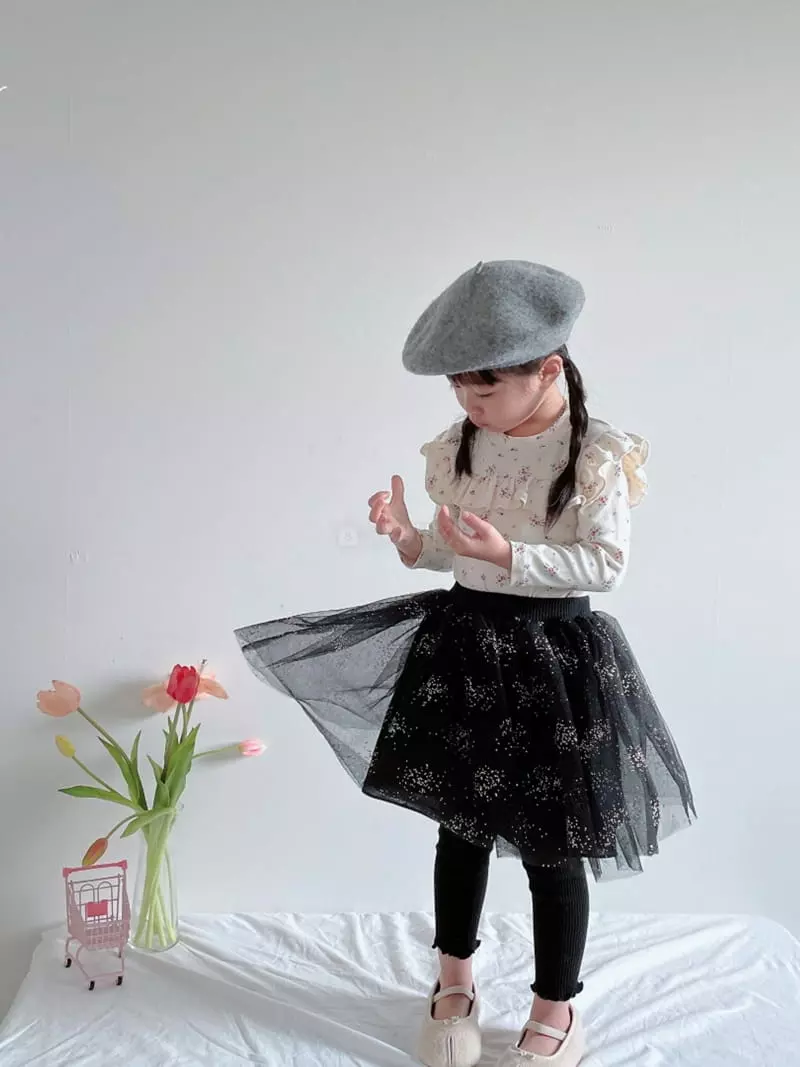Rica - Korean Children Fashion - #todddlerfashion - Flower Shirring Tee - 10