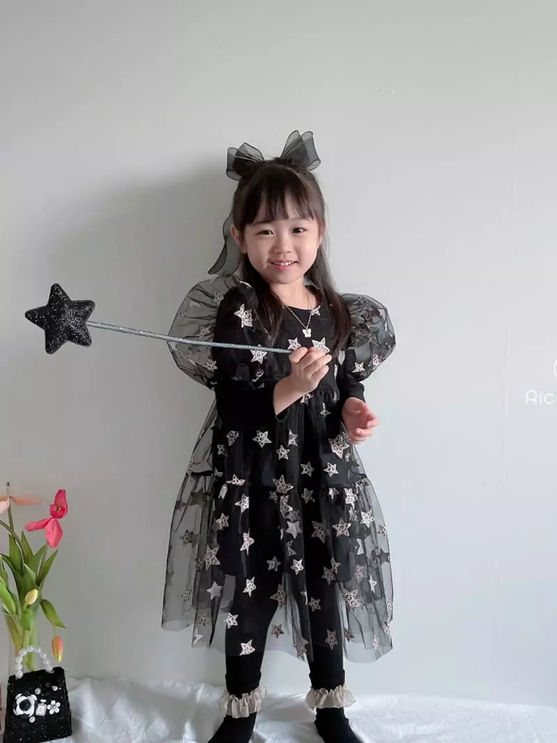 Rica - Korean Children Fashion - #toddlerclothing - Gold Star One-piece - 9