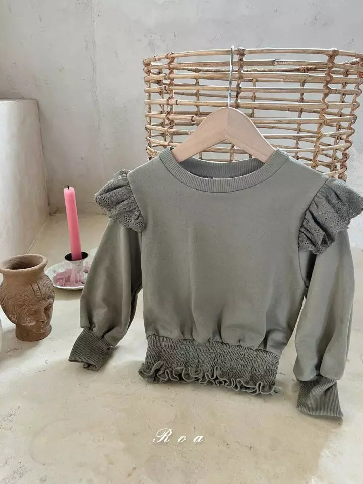 Roa - Korean Children Fashion - #kidsshorts - Smocked Sweatshirt - 2