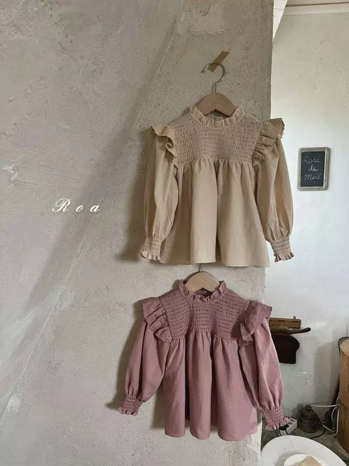 Roa - Korean Children Fashion - #toddlerclothing - Smocked Blouse
