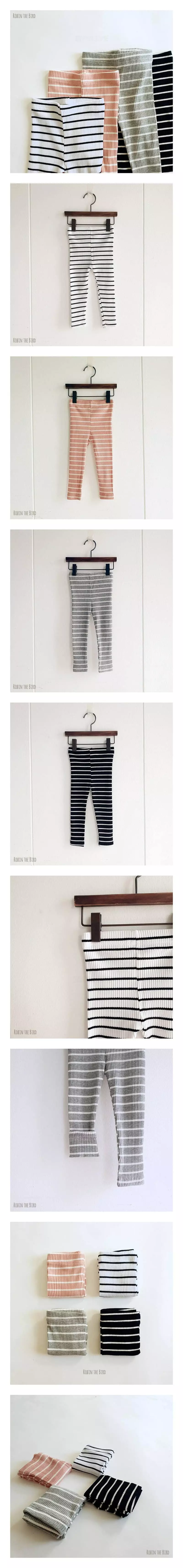 Saerobin - Korean Children Fashion - #kidzfashiontrend - Stripes Rib Leggings