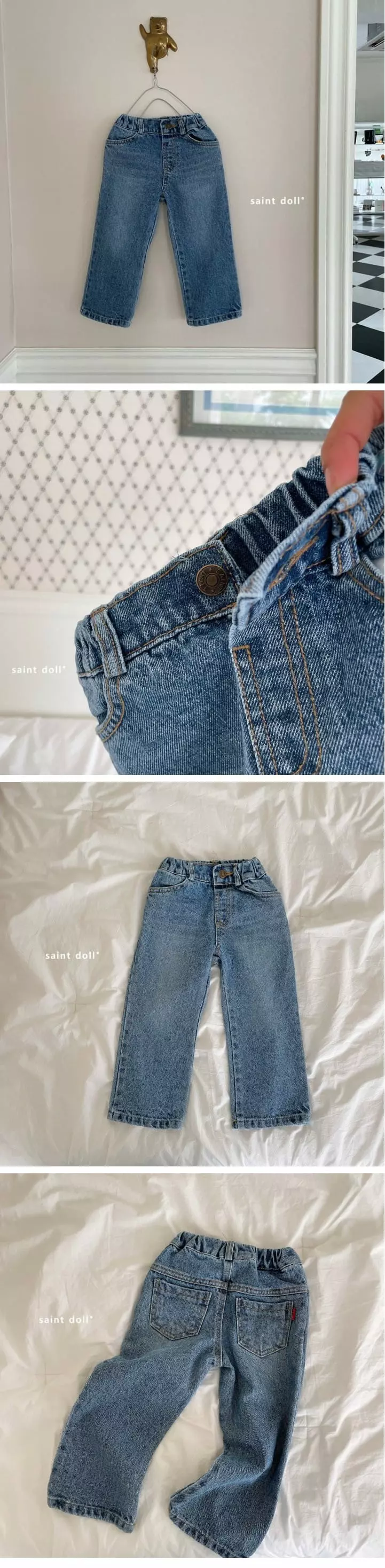 Saint Doll - Korean Children Fashion - #childrensboutique - Simple Denim Wid Jeans - 2